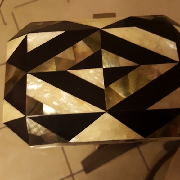 Onyx and mother-of-pearl handbag - Picture 3 of 5